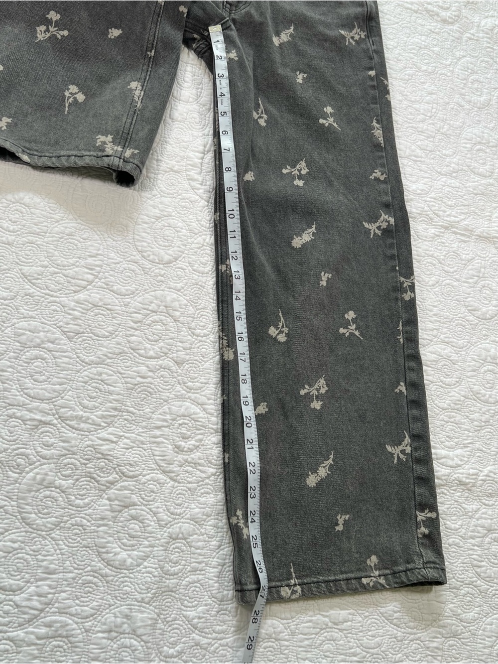Bohme jeans women’s small black wide leg floral print Relaxed boho whimsigoth - Picture 9 of 16